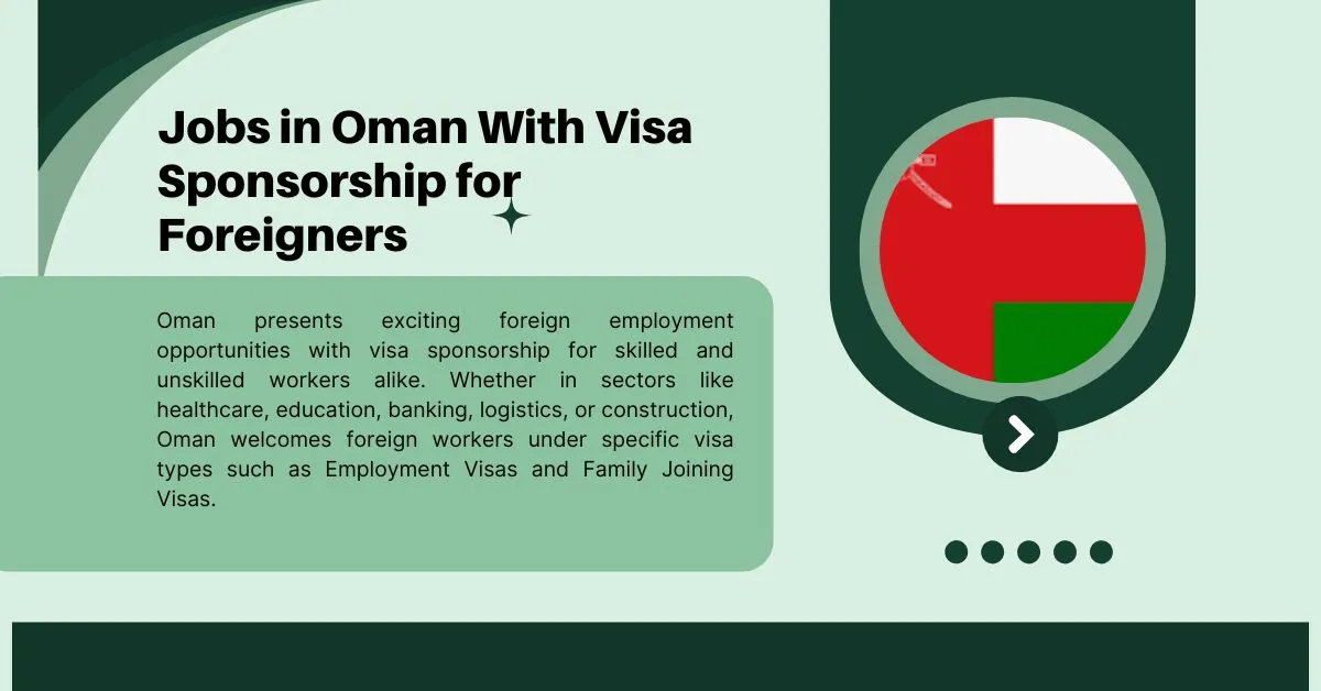 Jobs in Oman With Visa Sponsorship for Foreigners 1 Jobs in Oman