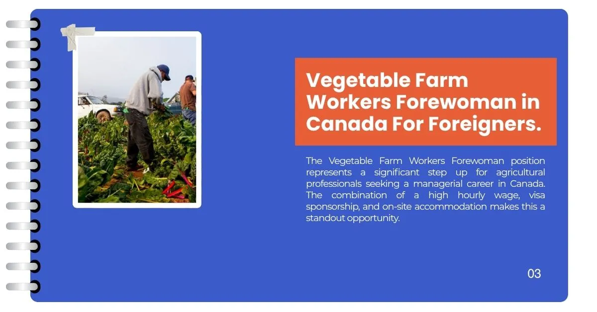 Vegetable Farm Workers Forewoman in Canada