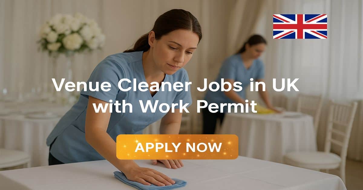 Venue Cleaner Jobs in UK with Work Permit