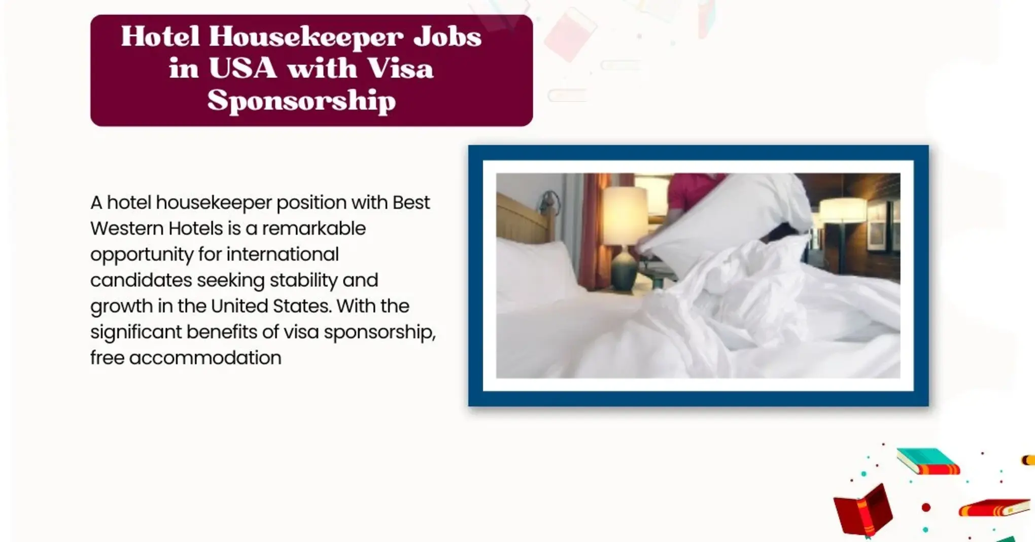 Hotel Housekeeper Jobs in USA with Visa Sponsorship 1 Hotel Housekeeper Jobs in USA