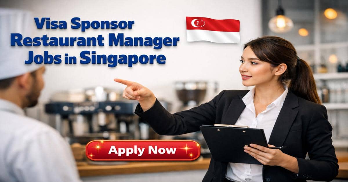 Visa Sponsor Restaurant Manager Jobs in Singapore
