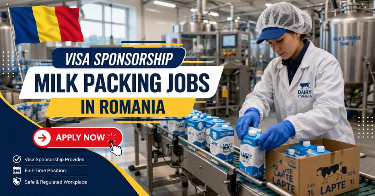 Visa Sponsorship Milk Packing Jobs in Romania