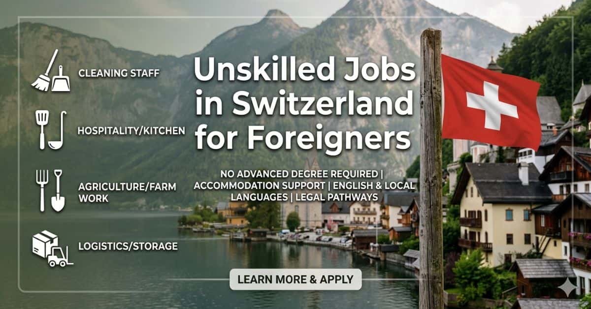 Unskilled Jobs in Switzerland for Foreigners