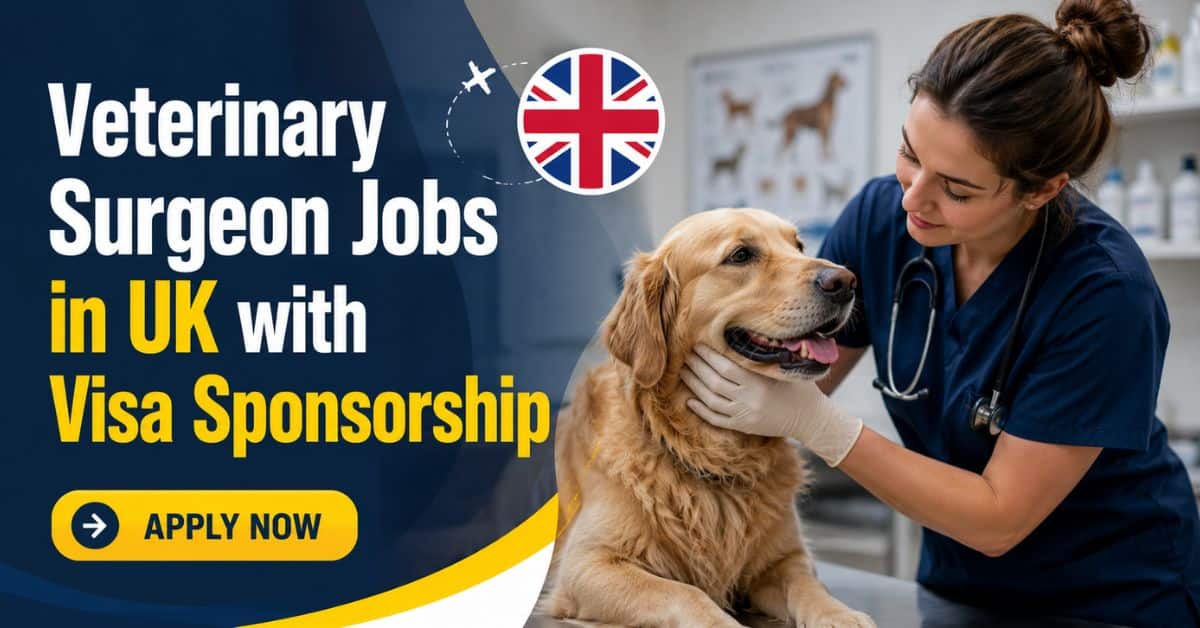 Veterinary Surgeon Jobs in UK with Visa Sponsorship 2026 4 Veterinary Surgeon Jobs in UK with Visa Sponsorship